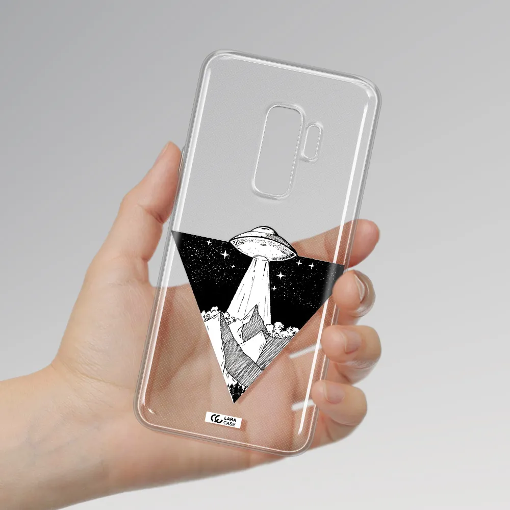 a triangle with a ufo in the sky Samsung S9 Plus Clear TPU Case
