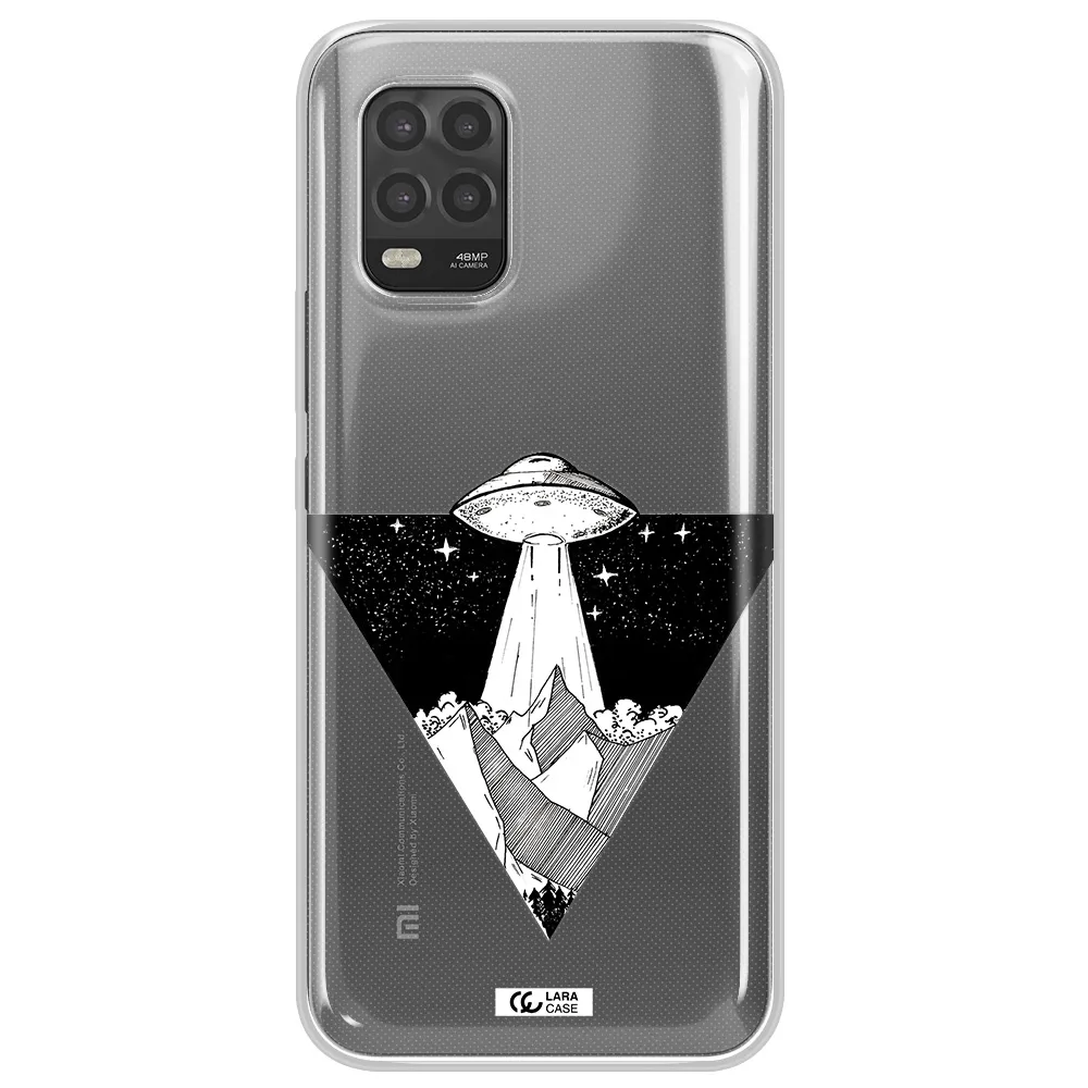 a triangle with a ufo in the sky Xiaomi Mi 10 Lite Clear TPU Case