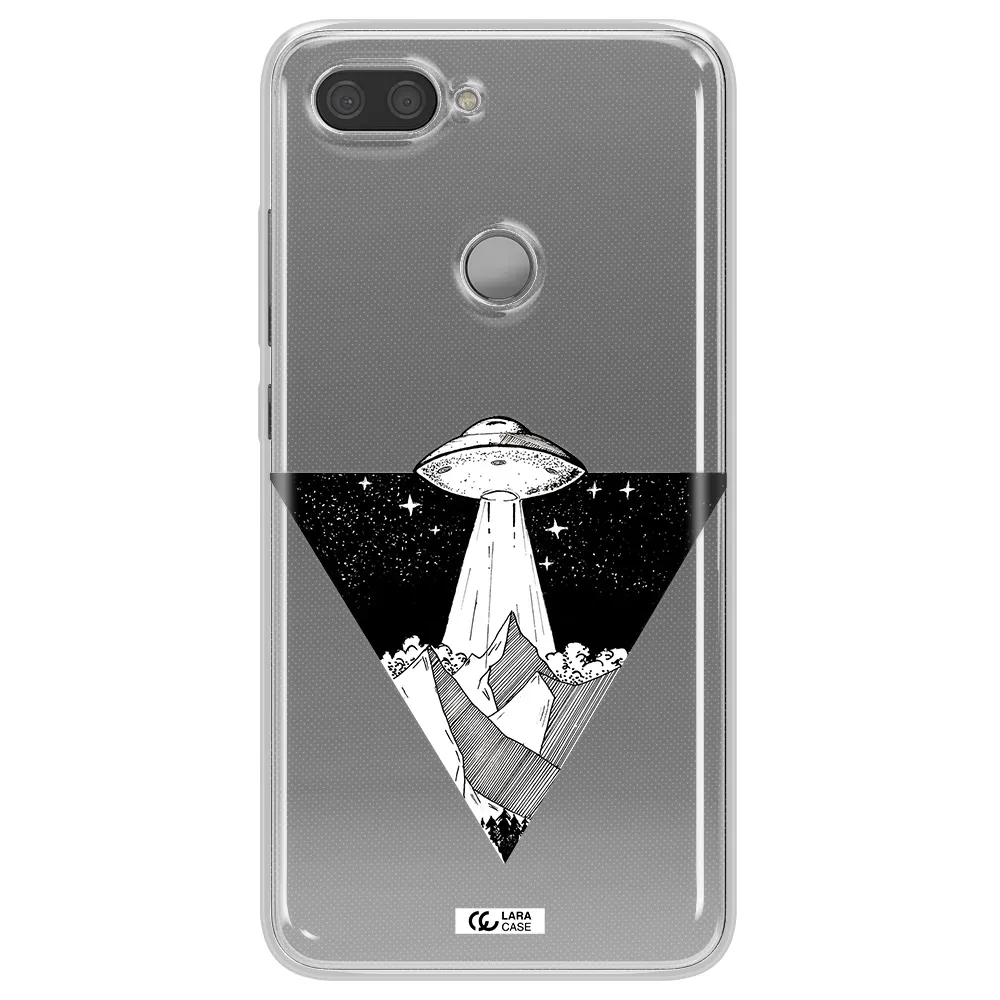 a triangle with a ufo in the sky Xiaomi Mi 8 Lite Clear TPU Case