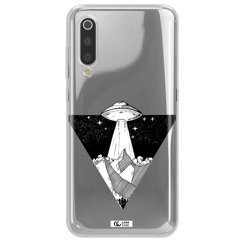 a triangle with a ufo in the sky Xiaomi Mi 9 Clear TPU Case