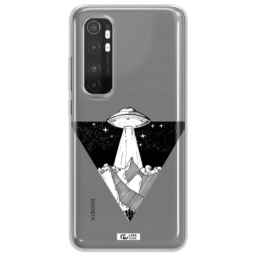 a triangle with a ufo in the sky Xiaomi Mi Note 10 Lite Clear TPU Case