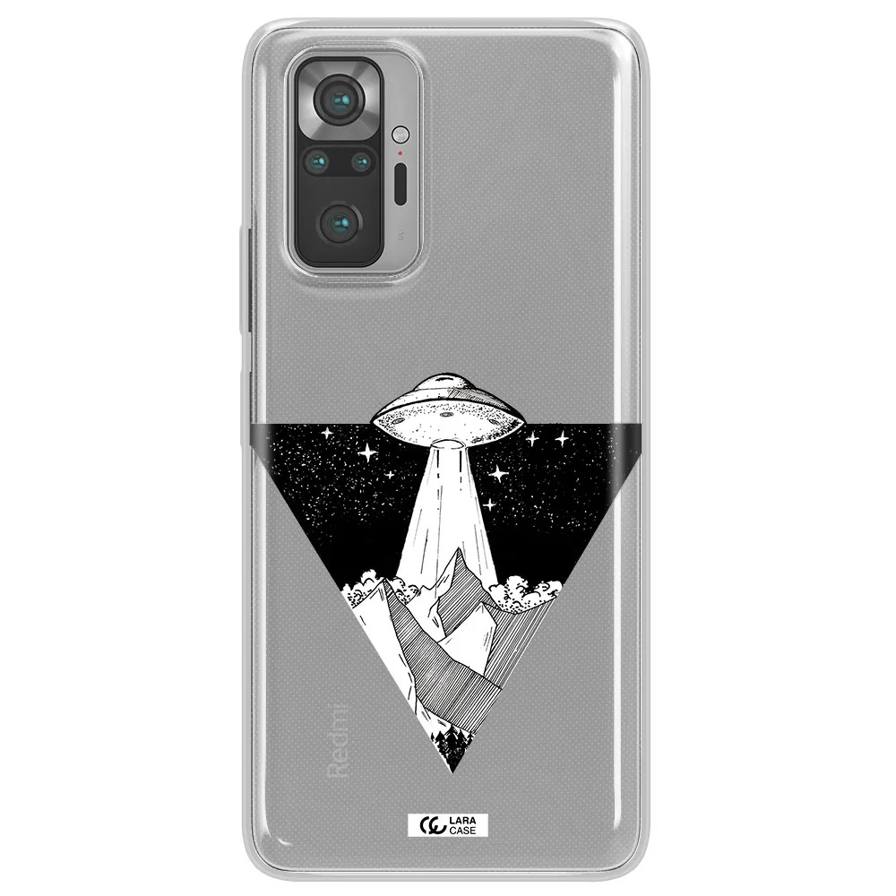 a triangle with a ufo in the sky Xiaomi Note 10 Pro Clear TPU Case