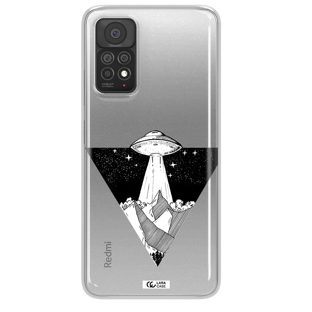 a triangle with a ufo in the sky Xiaomi Note 11 Pro Clear TPU Case
