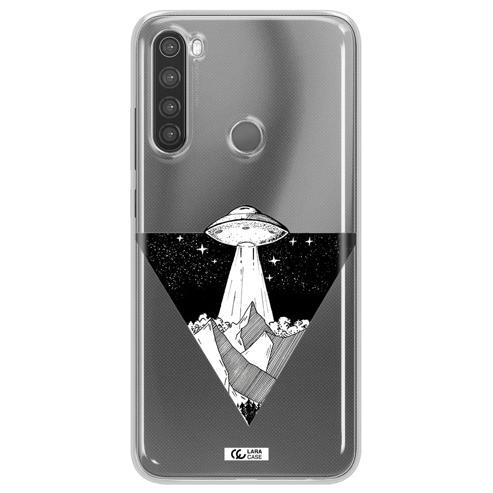 a triangle with a ufo in the sky Xiaomi Note 8 Clear TPU Case