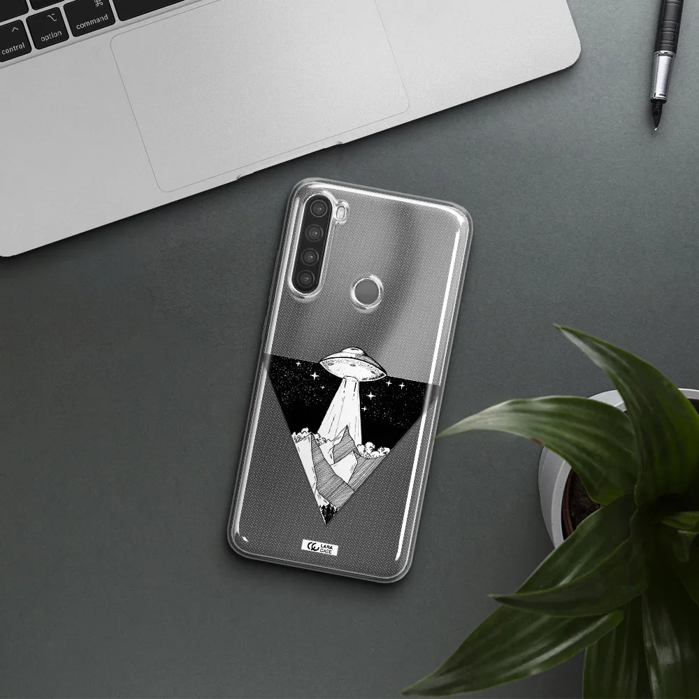 a triangle with a ufo in the sky Xiaomi Note 8 Clear TPU Case
