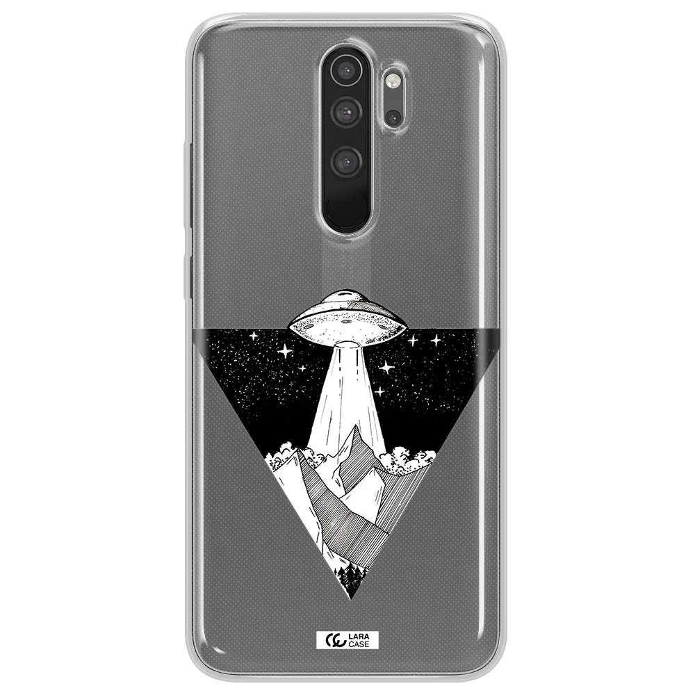 a triangle with a ufo in the sky Xiaomi Note 8 Pro Clear TPU Case