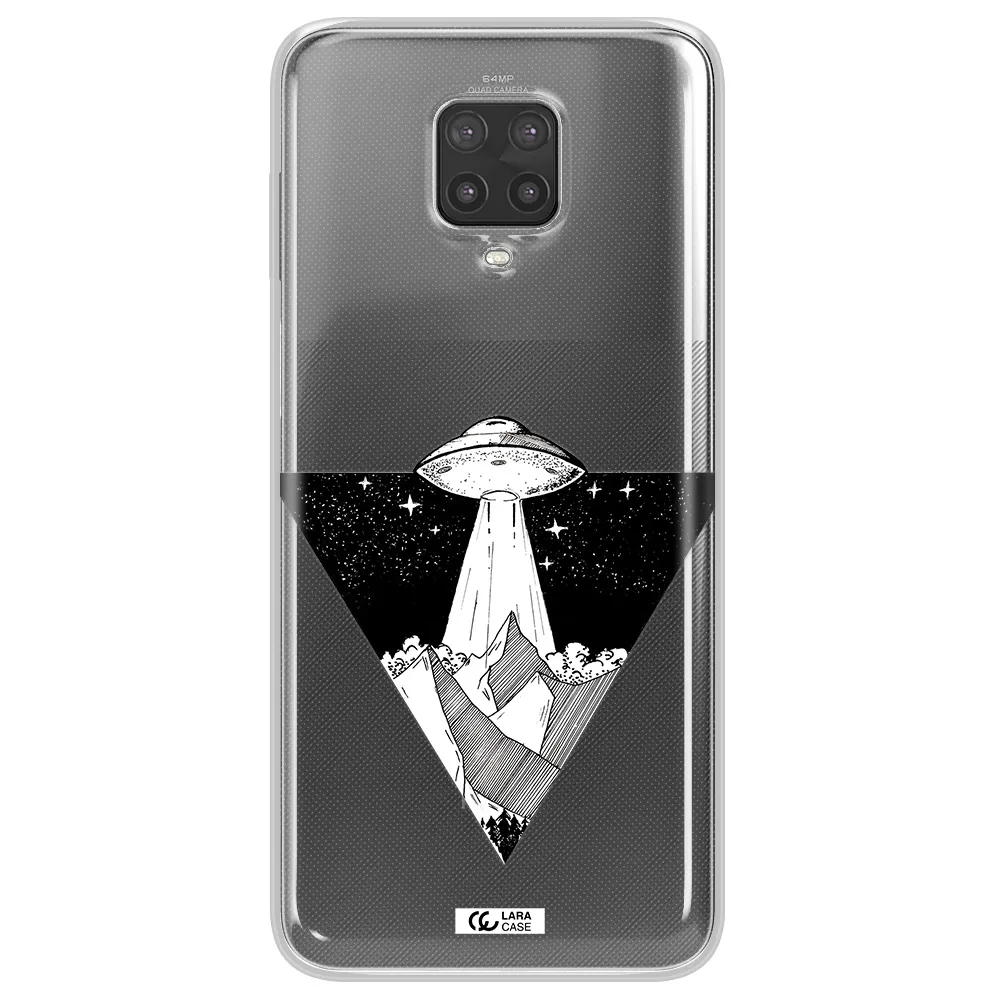 a triangle with a ufo in the sky Xiaomi Note 9 Pro Clear TPU Case