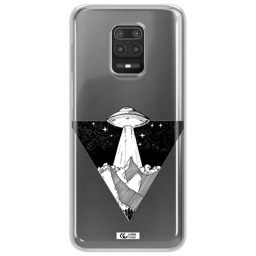 a triangle with a ufo in the sky Xiaomi Note 9S Clear TPU Case