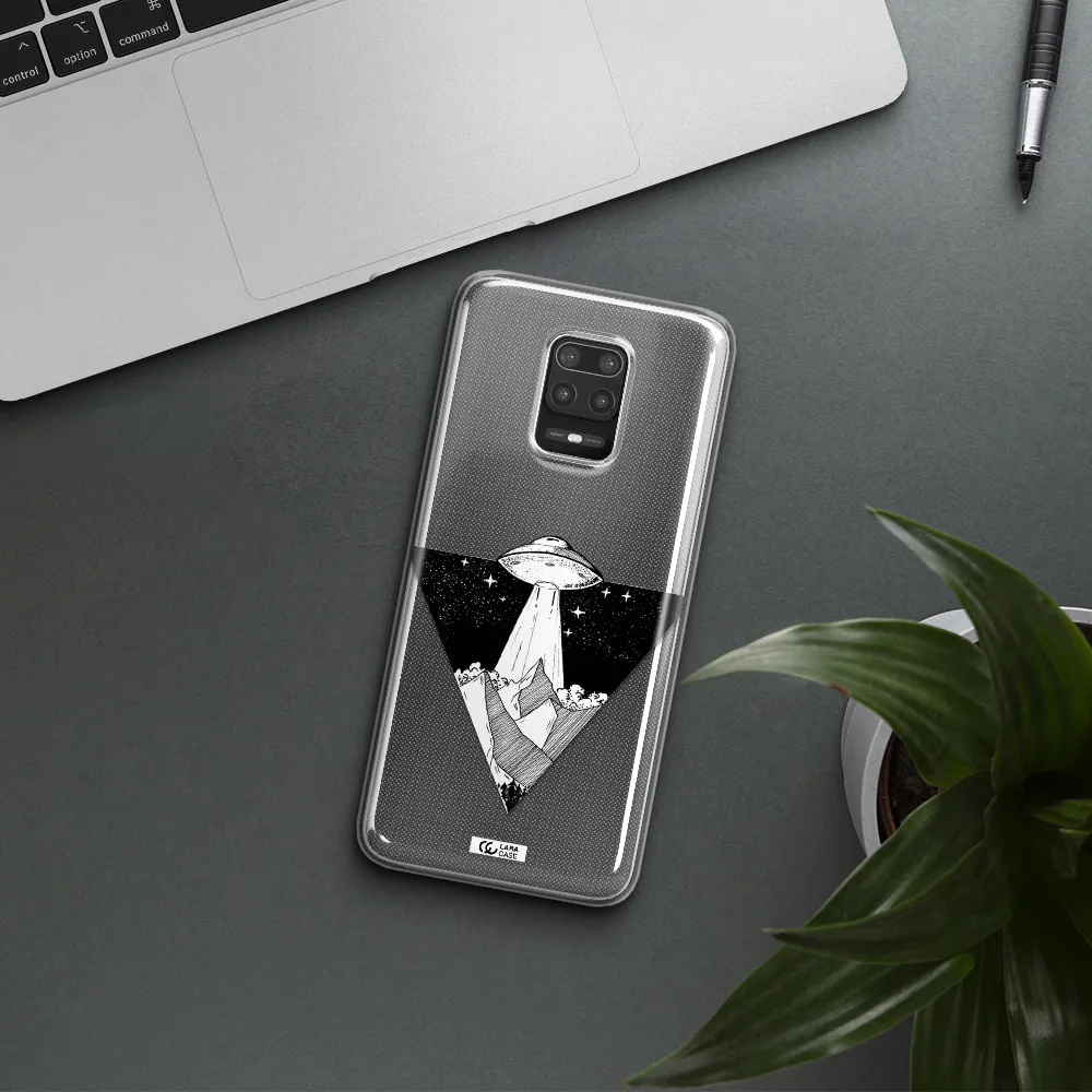 a triangle with a ufo in the sky Xiaomi Note 9S Clear TPU Case