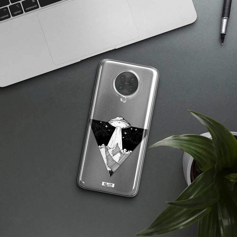a triangle with a ufo in the sky Xiaomi Poco F2 Pro Clear TPU Case