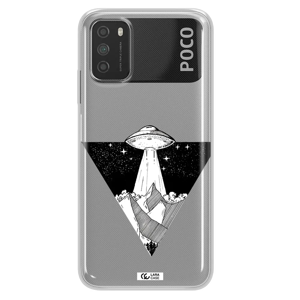 a triangle with a ufo in the sky Xiaomi Poco M3 Clear TPU Case
