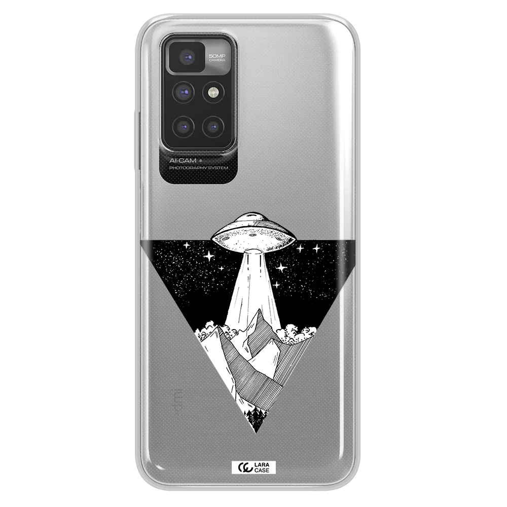 a triangle with a ufo in the sky Xiaomi Redmi 10 Clear TPU Case