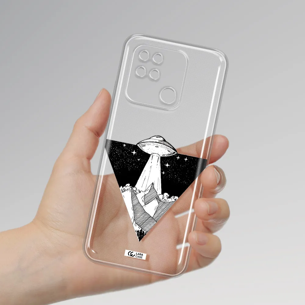 a triangle with a ufo in the sky Xiaomi Redmi 10C Clear TPU Case