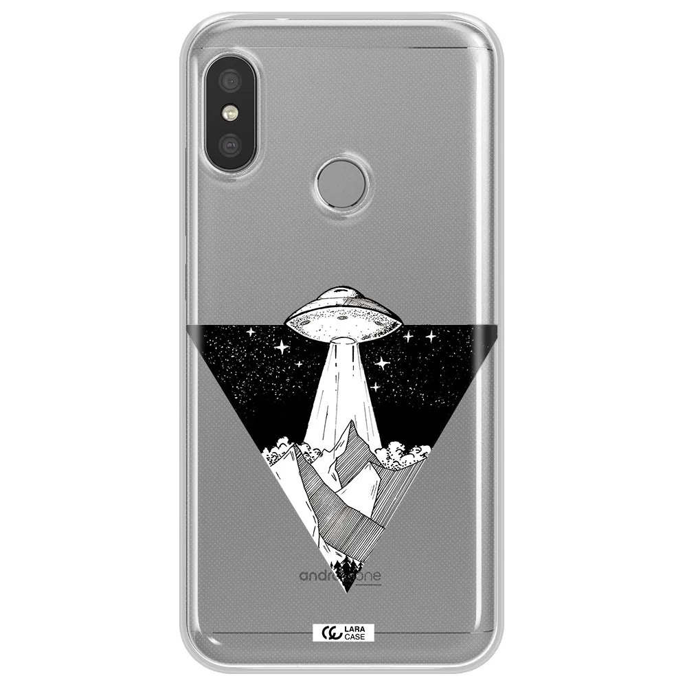 a triangle with a ufo in the sky Xiaomi Redmi 6 Pro Clear TPU Case