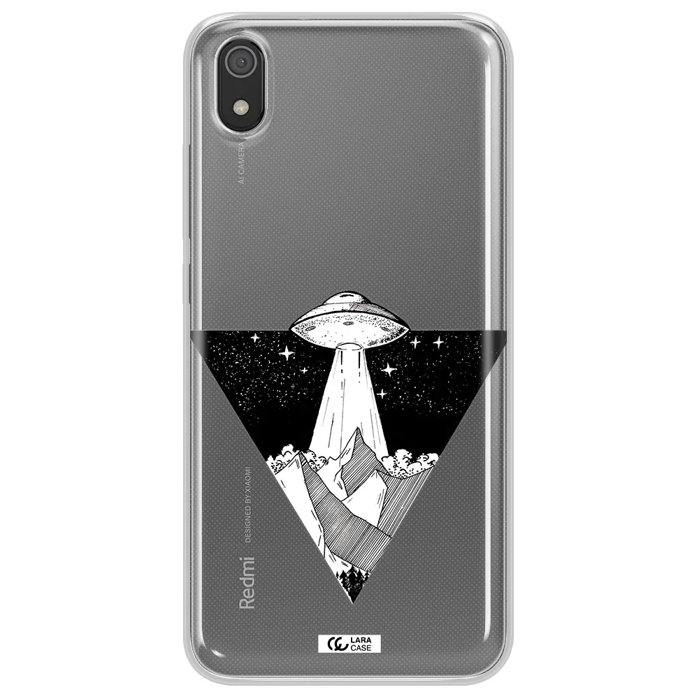 a triangle with a ufo in the sky Xiaomi Redmi 7A Clear TPU Case