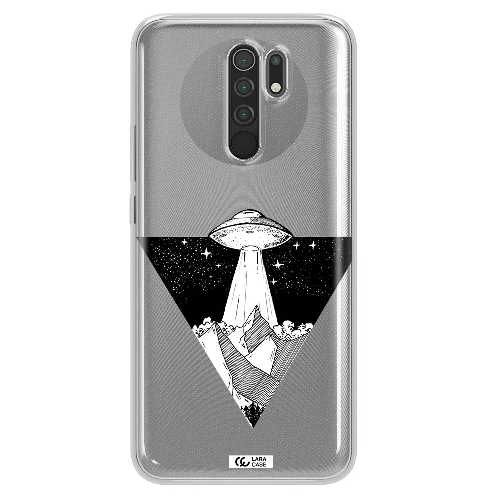 a triangle with a ufo in the sky Xiaomi Redmi 9 Clear TPU Case