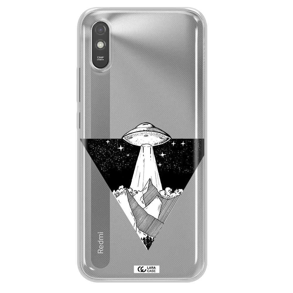 a triangle with a ufo in the sky Xiaomi Redmi 9A Clear TPU Case