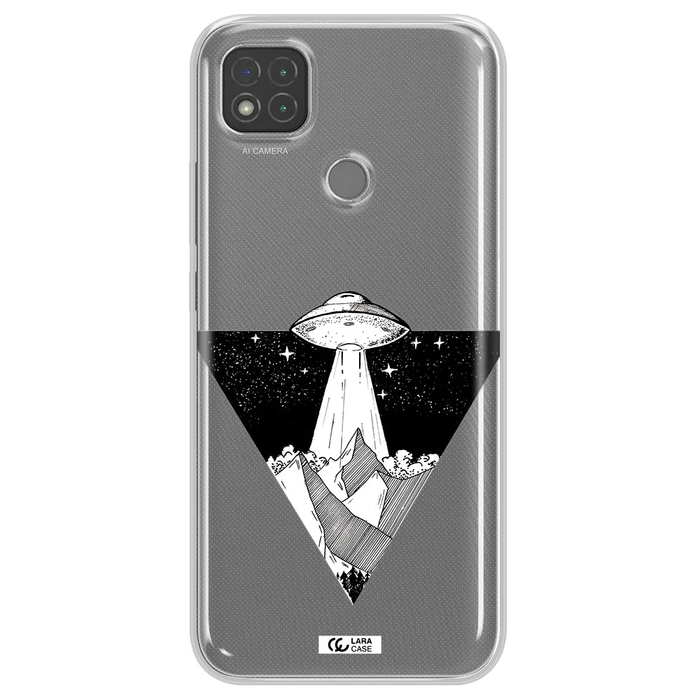 a triangle with a ufo in the sky Xiaomi Redmi 9C Clear TPU Case