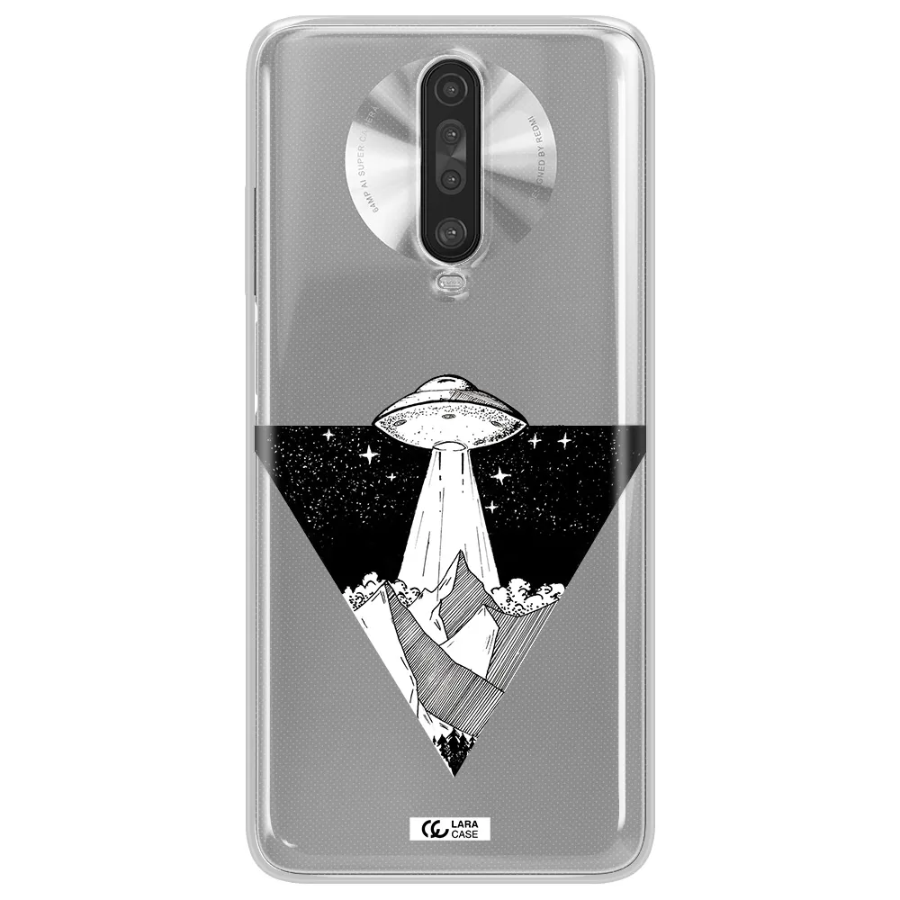 a triangle with a ufo in the sky Xiaomi Redmi K30 Clear TPU Case