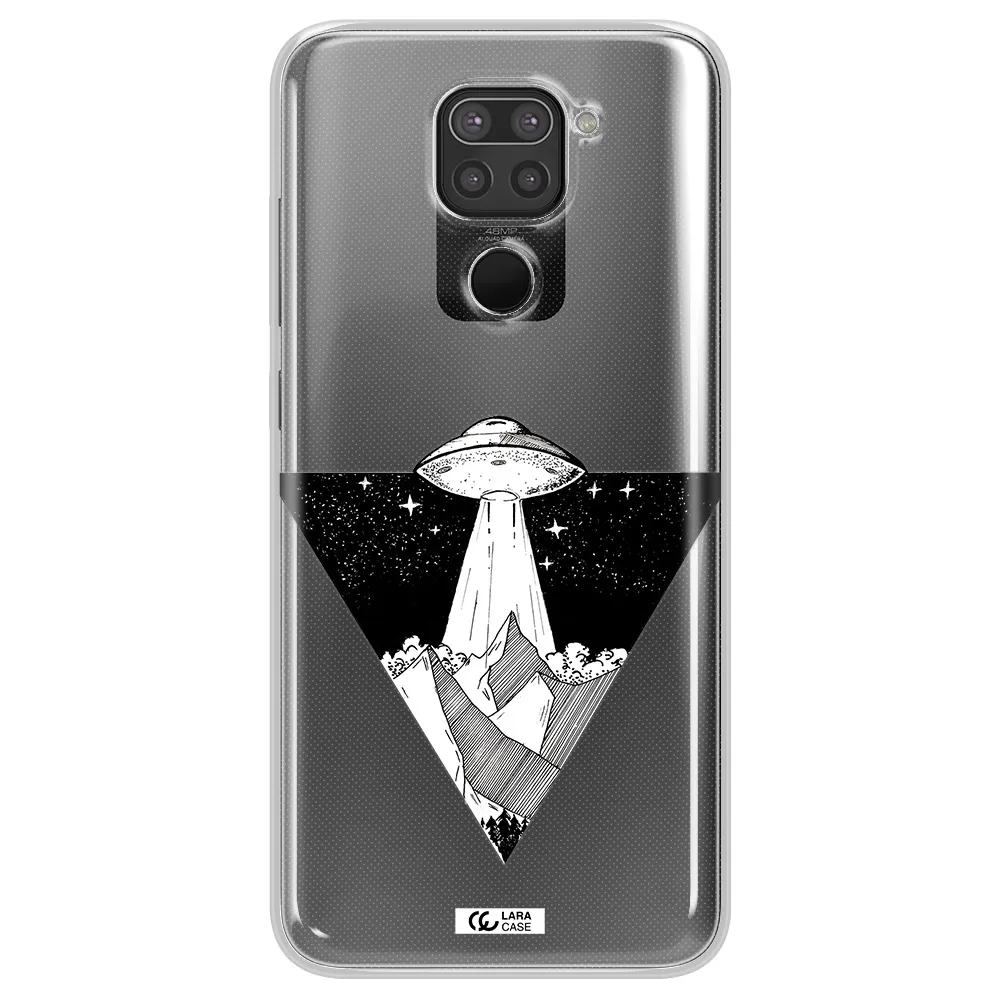 a triangle with a ufo in the sky Xiaomi Redmi Note 9 Clear TPU Case