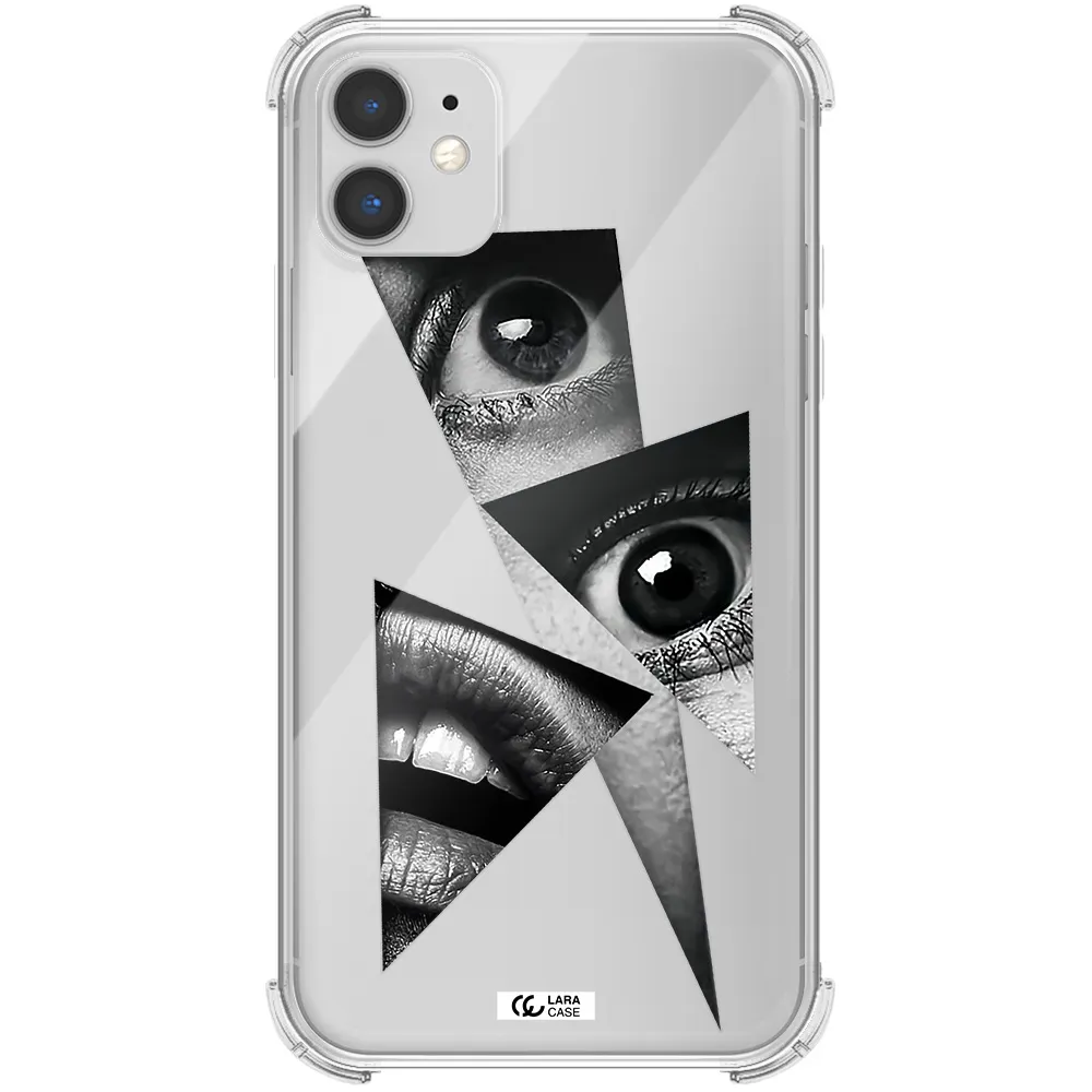 a close-up of a woman's eyes and lips Apple iPhone 11 Clear PC Case