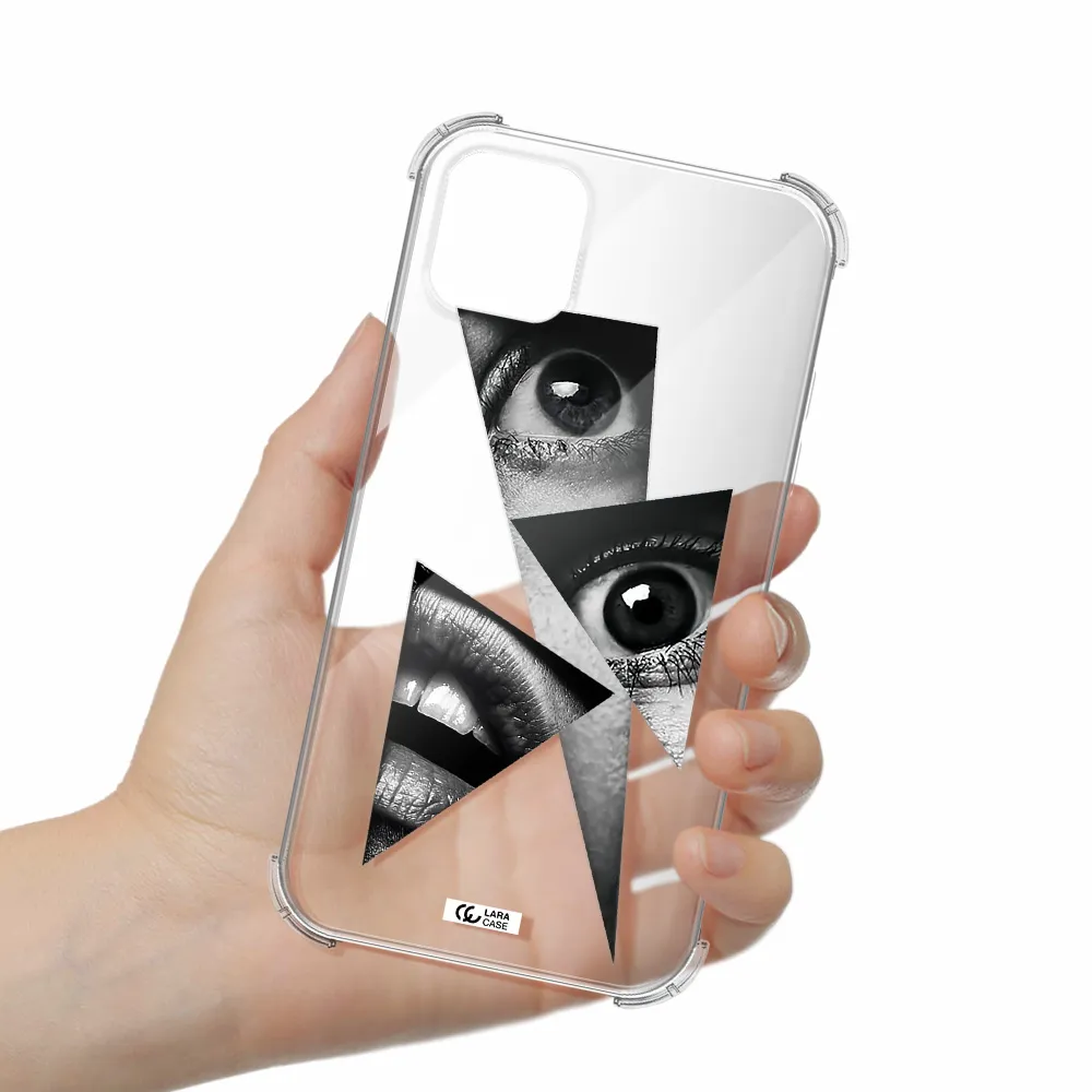a close-up of a woman's eyes and lips Apple iPhone 11 Clear PC Case