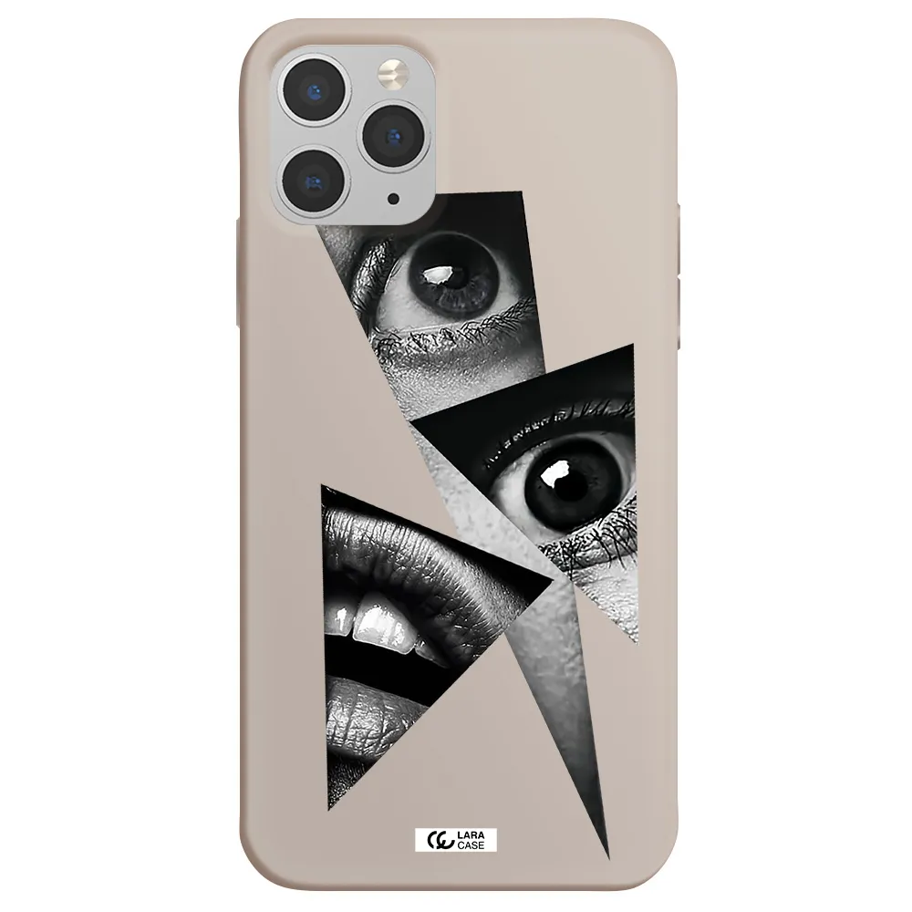 a close-up of a woman's eyes and lips Apple iPhone 11 pro max Silicone Stone Case