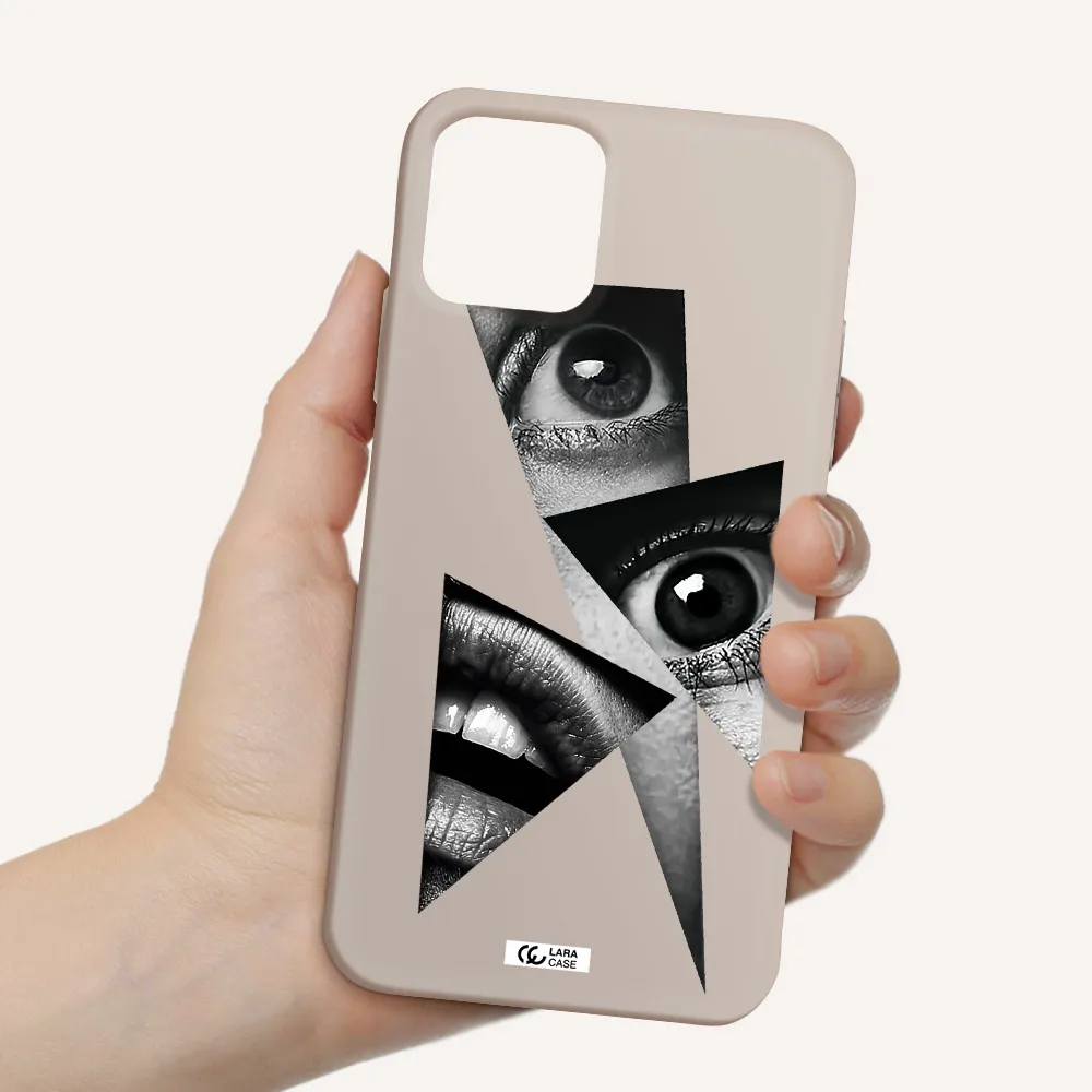a close-up of a woman's eyes and lips Apple iPhone 11 pro max Silicone Stone Case