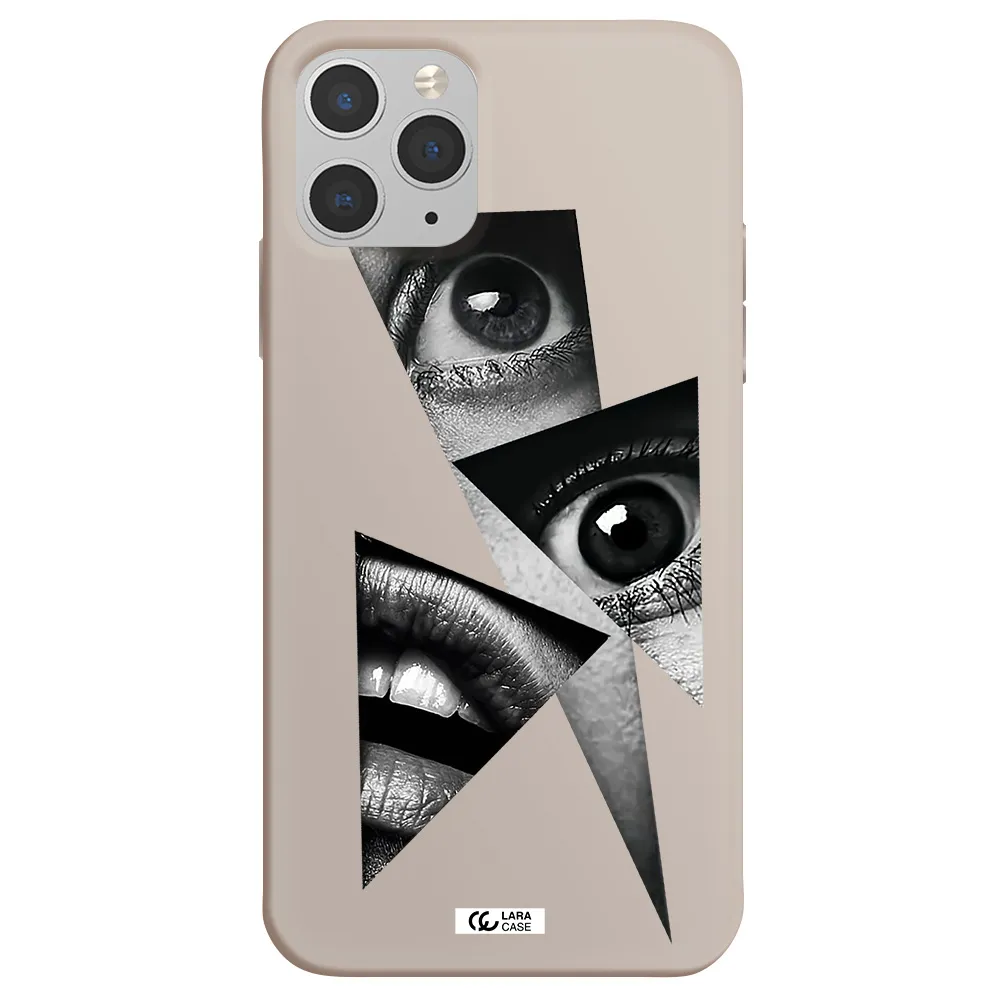 a close-up of a woman's eyes and lips Apple iPhone 11 pro Silicone Stone Case