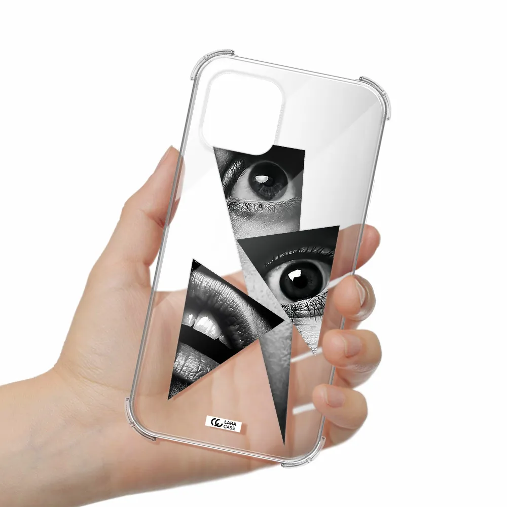 a close-up of a woman's eyes and lips Apple iPhone 12 mini Clear PC Case