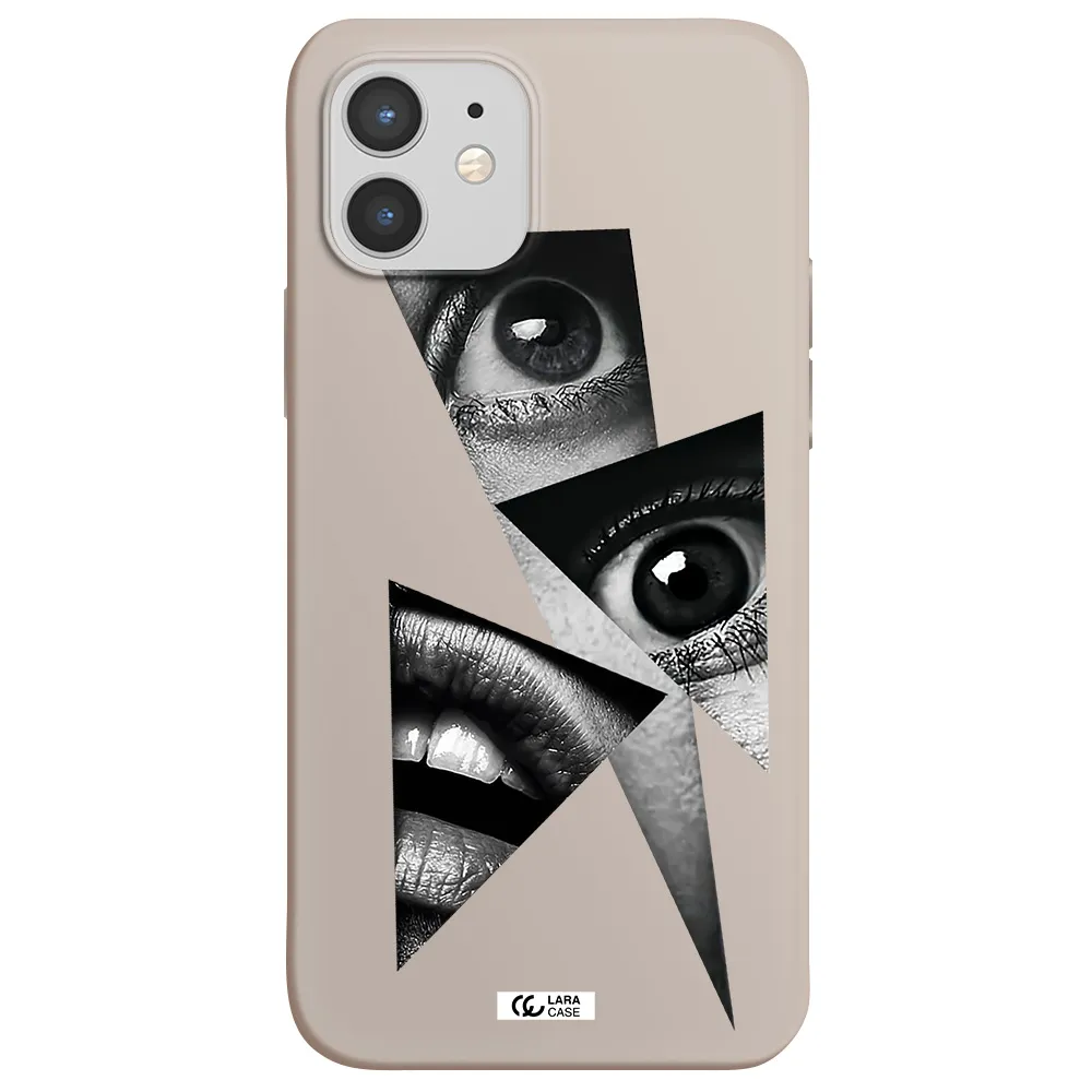 a close-up of a woman's eyes and lips Apple iPhone 12 mini Silicone Stone Case