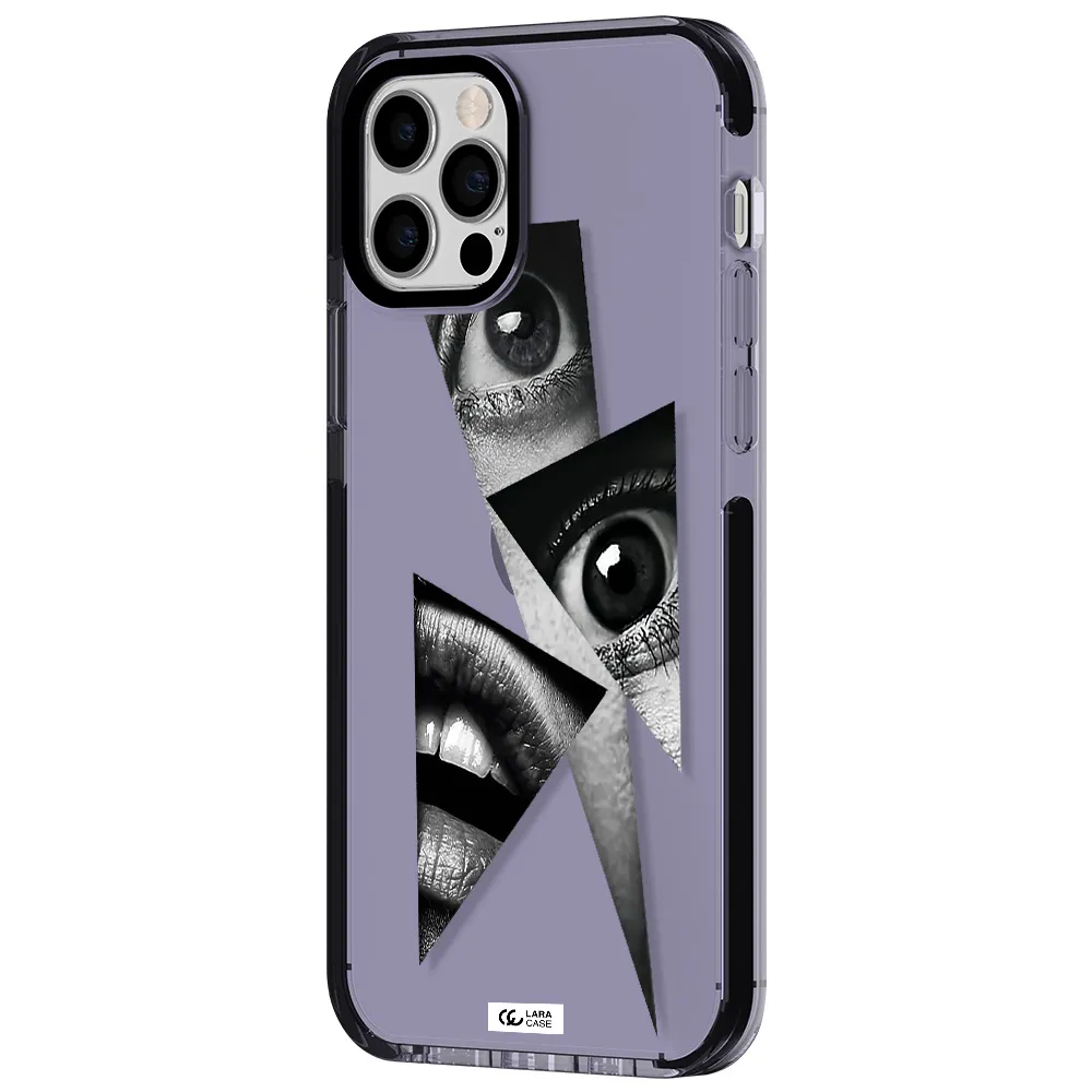 a close-up of a woman's eyes and lips Apple iPhone 12 pro impact Lilac Case