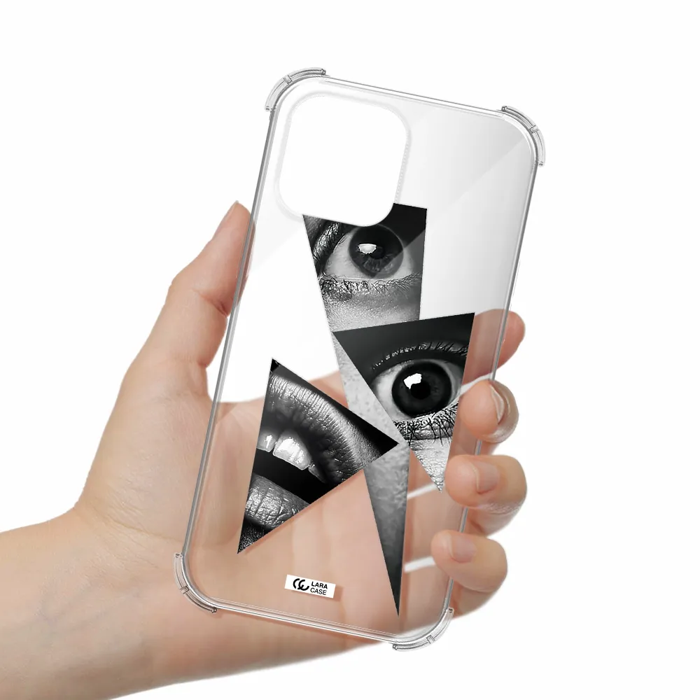 a close-up of a woman's eyes and lips Apple iPhone 13 Pro Clear PC Case