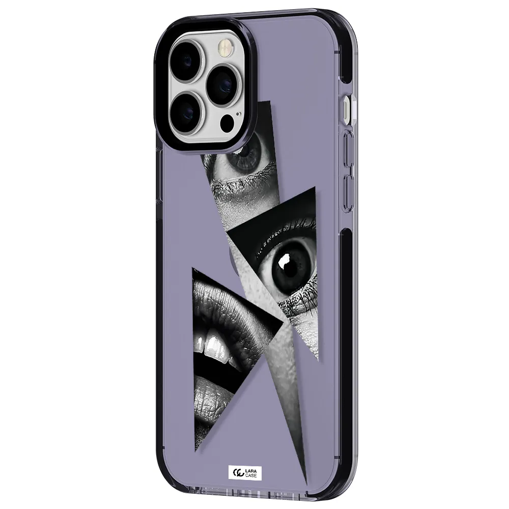 a close-up of a woman's eyes and lips Apple iPhone 13 Pro Max impact Lilac Case
