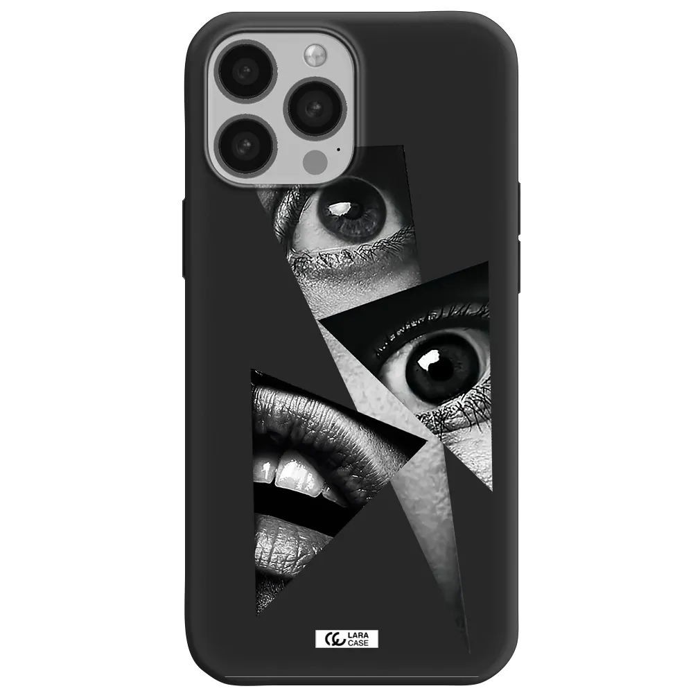 a close-up of a woman's eyes and lips Apple iPhone 13 Pro Silicone black Case