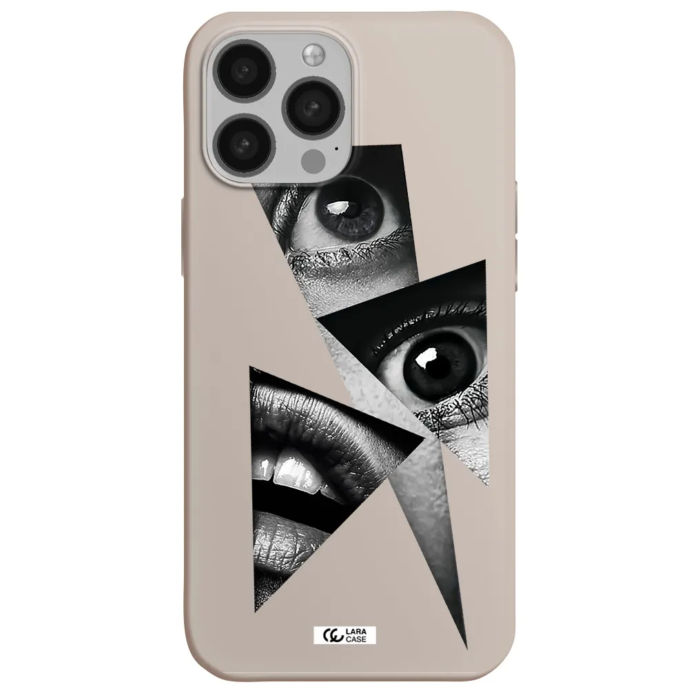 a close-up of a woman's eyes and lips Apple iPhone 13 Pro Silicone Stone Case