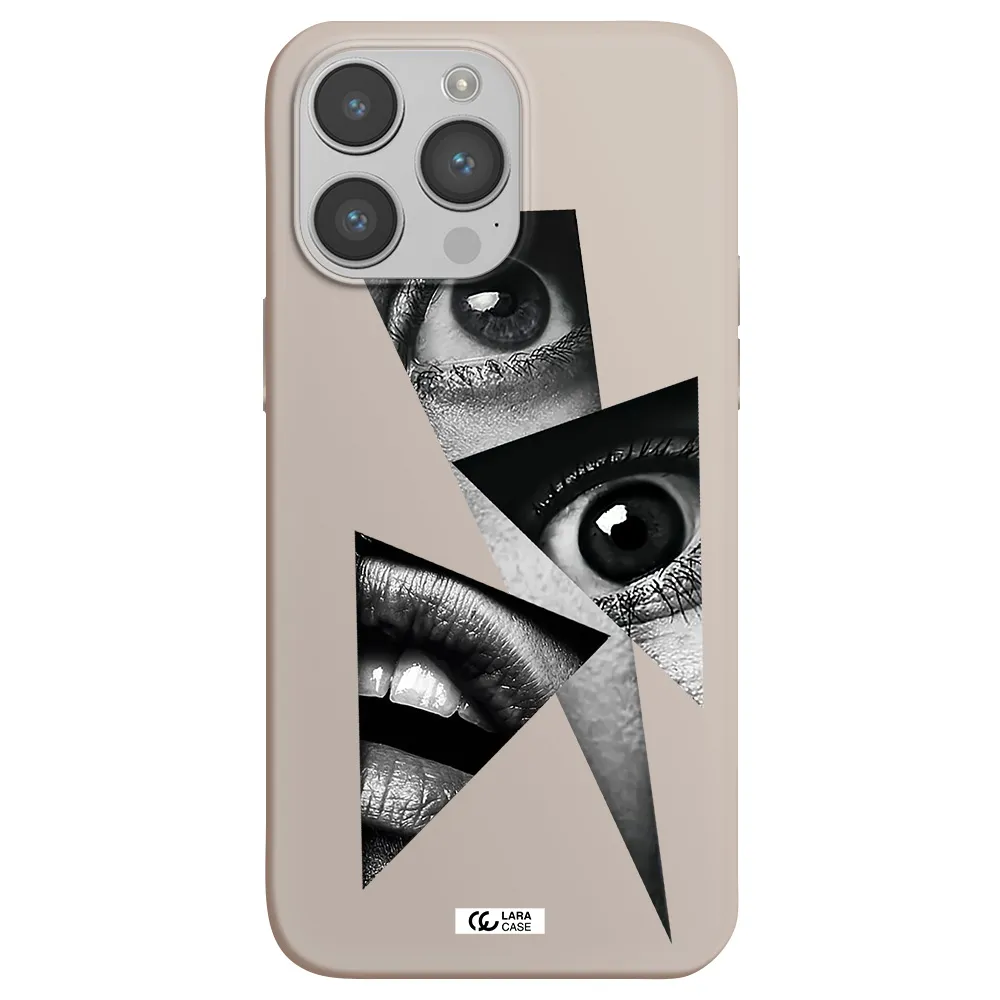 a close-up of a woman's eyes and lips Apple iPhone 14 pro max Silicone Stone Case