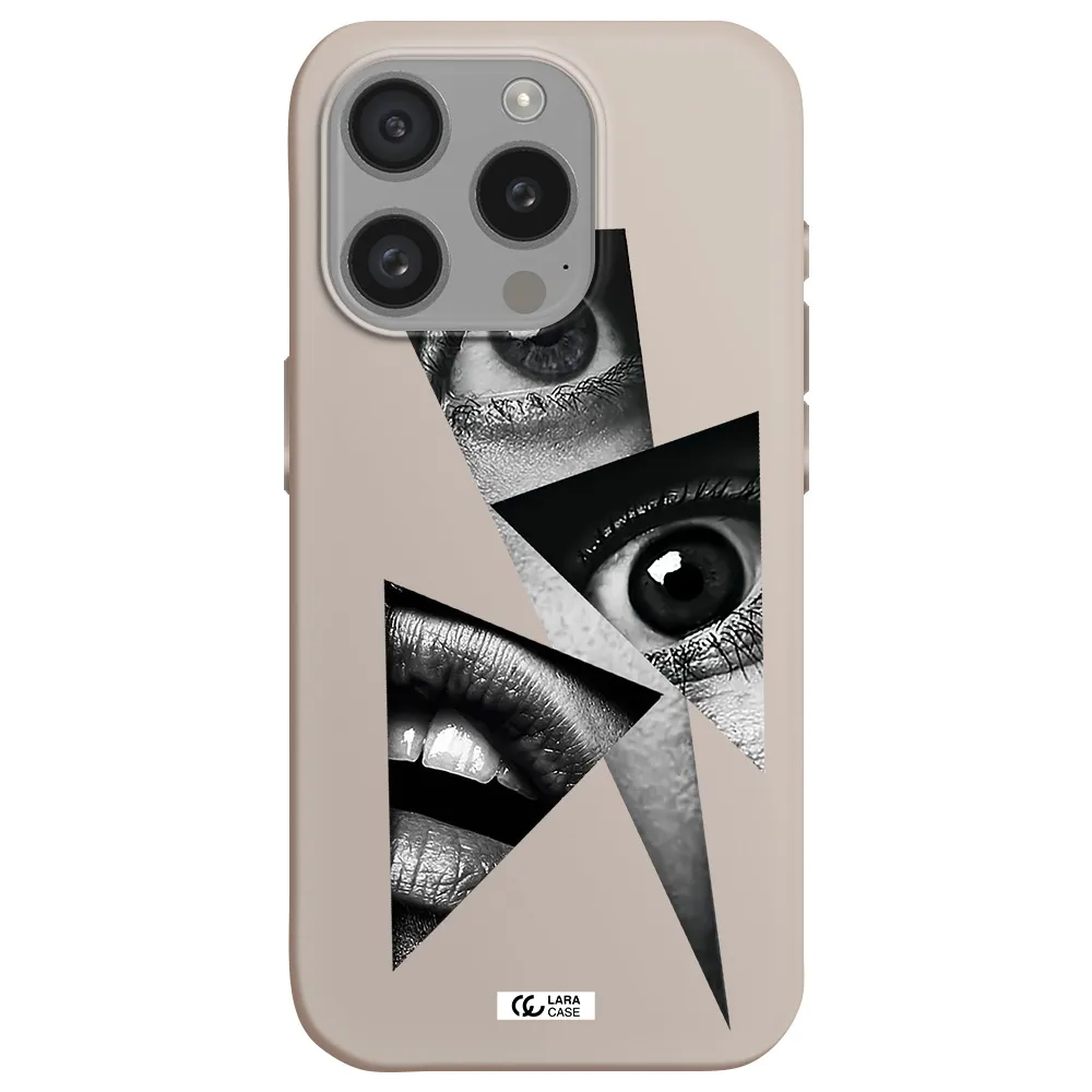 A Close-Up Of A Woman's Eyes And Lips Apple Iphone 15 Pro Silicone Stone Case