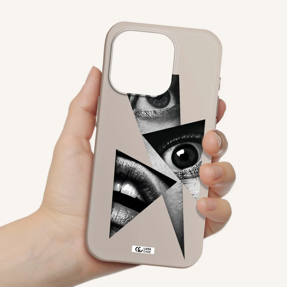 A Close-Up Of A Woman's Eyes And Lips Apple Iphone 15 Pro Silicone Stone Case