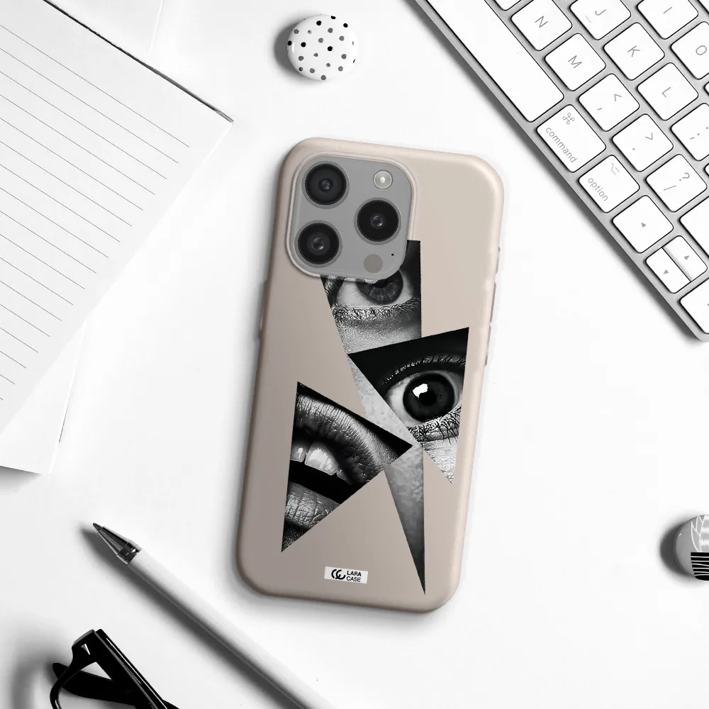 A Close-Up Of A Woman's Eyes And Lips Apple Iphone 15 Pro Silicone Stone Case