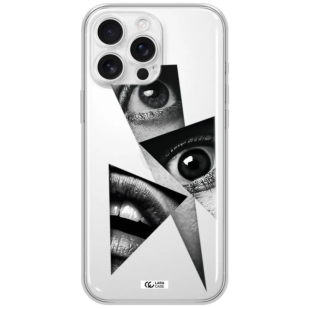 A Close-Up Of A Woman's Eyes And Lips Apple Iphone 16 Pro Max Clear Tpu Case