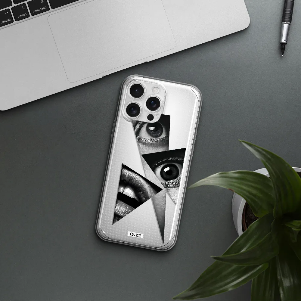 A Close-Up Of A Woman's Eyes And Lips Apple Iphone 16 Pro Max Clear Tpu Case