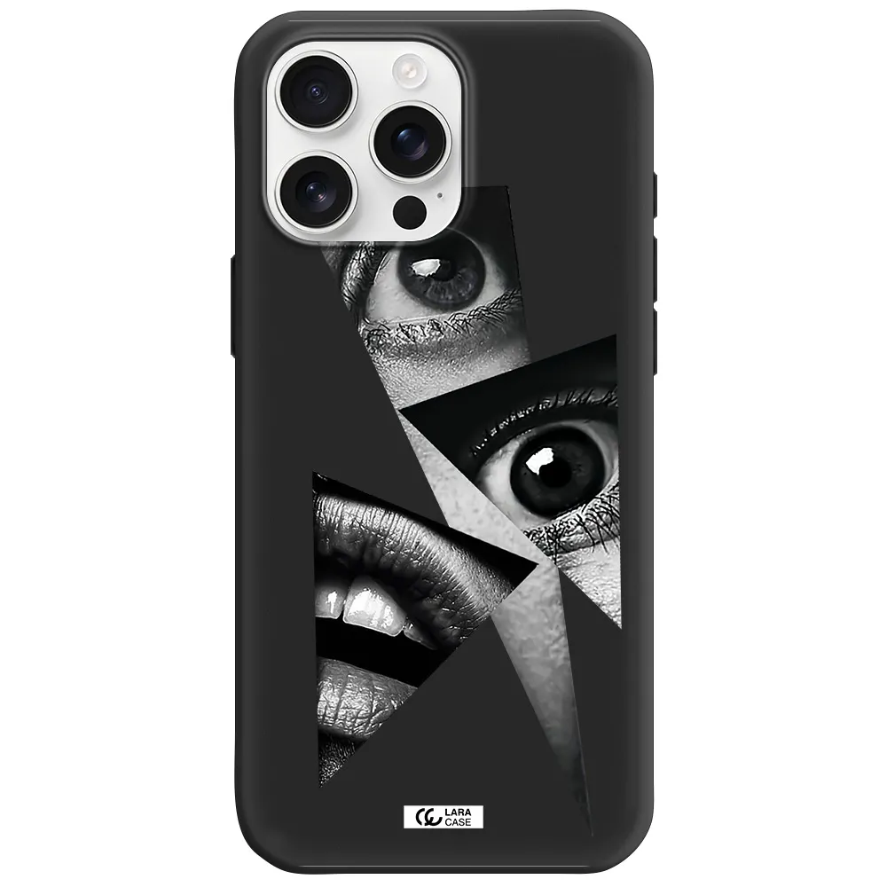 A Close-Up Of A Woman's Eyes And Lips Apple Iphone 16 Pro Max Silicone Black Case