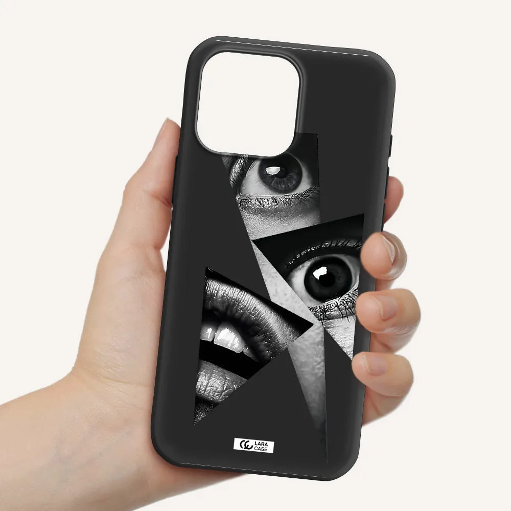 A Close-Up Of A Woman's Eyes And Lips Apple Iphone 16 Pro Max Silicone Black Case