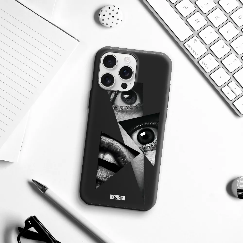 A Close-Up Of A Woman's Eyes And Lips Apple Iphone 16 Pro Max Silicone Black Case