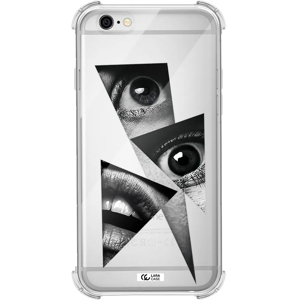 a close-up of a woman's eyes and lips Apple iPhone 6 Clear PC Case