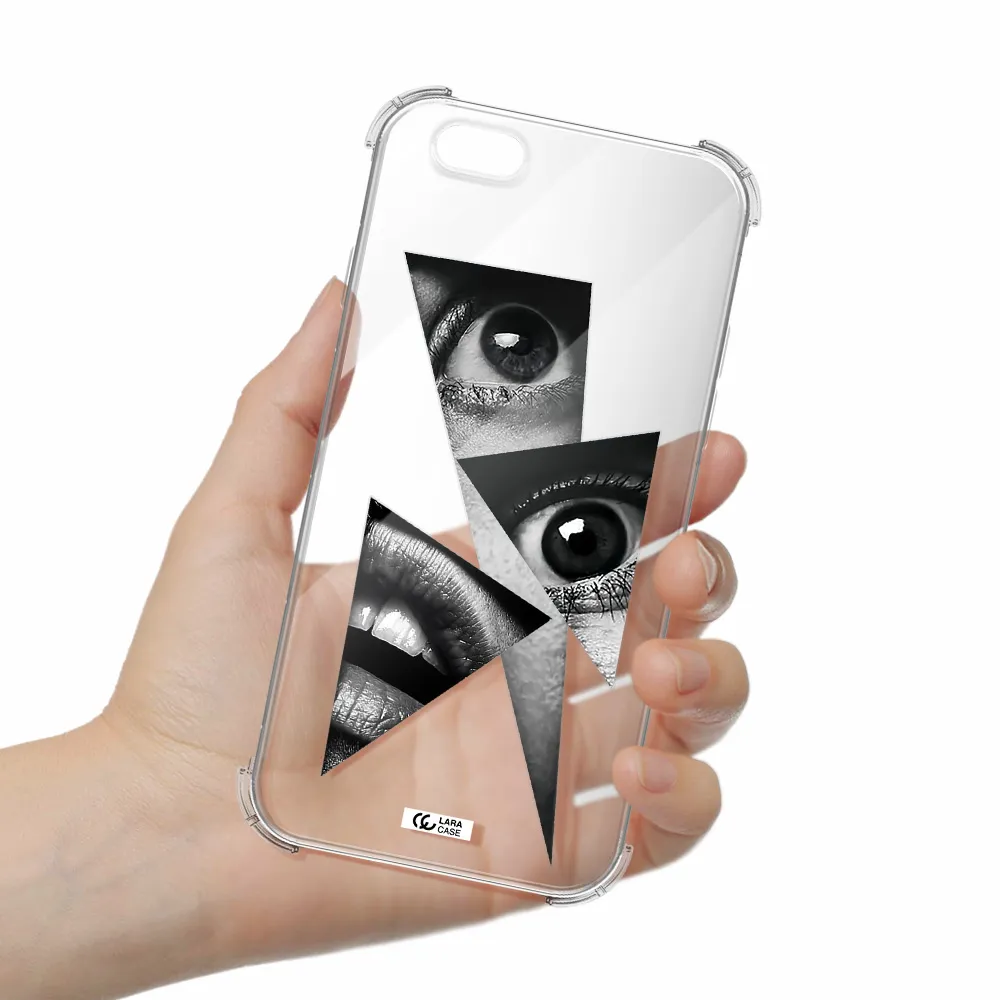 a close-up of a woman's eyes and lips Apple iPhone 6 Clear PC Case