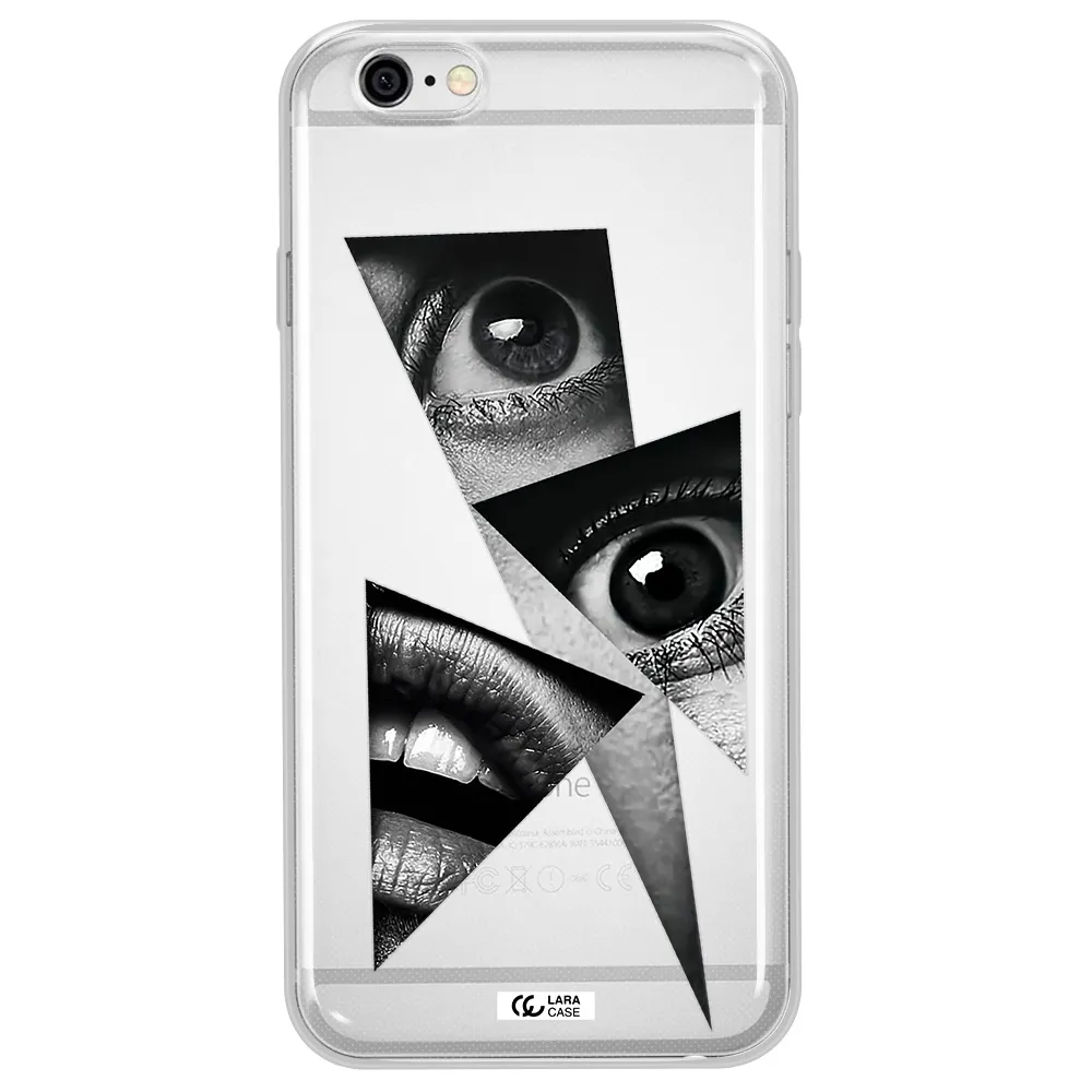 a close-up of a woman's eyes and lips Apple iPhone 6 Clear TPU Case