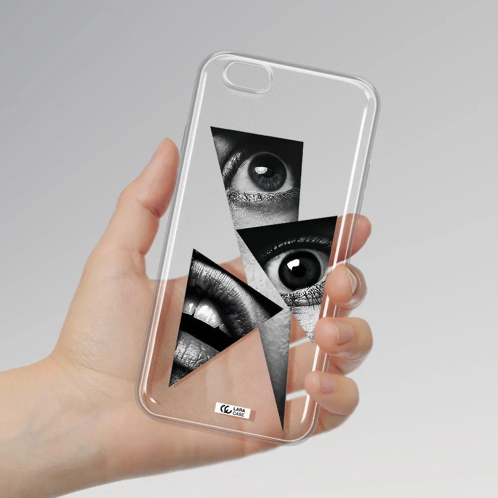 a close-up of a woman's eyes and lips Apple iPhone 6 Clear TPU Case