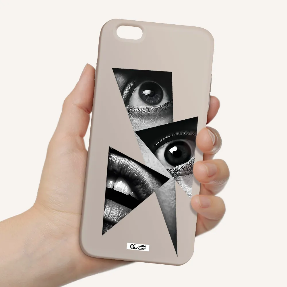 a close-up of a woman's eyes and lips Apple iPhone 6 plus Silicone Stone Case